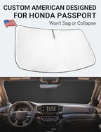 Proadsy 2026 Upgrade Front Windshield Sun Shade Foldable Sunshade Protector Custom Fit 2019-2025 Passport, Sport, EX-L, Touring, Eliten, SUV Accessories