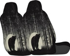 Delerain Car Seat Covers Set 2Pcs, Vintage Bear Animal Universal Front Car Seats Vehicle Enterior Protector Suitable Fits Most Car Auto SUV Sedan Truck