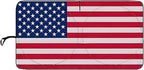 American Flag Car Windshield Sun Shade, Foldable Car Front Window Sunshade for Cars SUV Truck, Auto Interior Sun Protection Cover, Blocks UV Rays & Keeps Your Vehicle Cool (Red, M)
