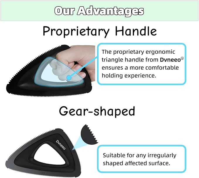 Pet Hair Removal Tool, Carpet Dog Hair Remover for Car Interior- Rapid Removal, Durable & Ergonomic, for Car Mats, Couch, Furniture, Carpets (Black)