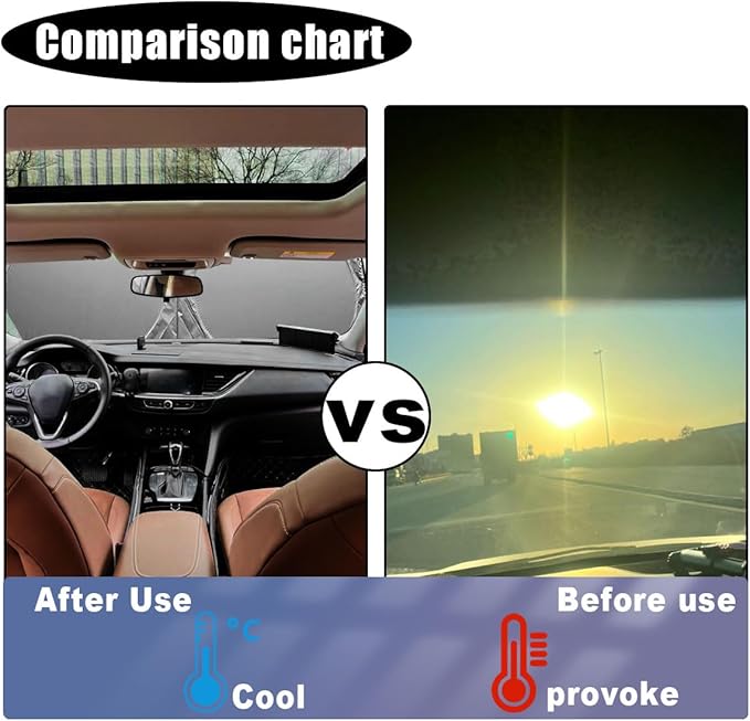 Car Windshield Sun Shade, Cool Reflective Sun Blocker, Foldable Car Front Window Covers, Sun Protection Automotive Glass Shade for Comfortable Driving for Universal Car SUV Truck (59.06x27.56'')