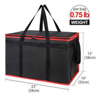 Insulated Food Delivery Bag with Hard Bottom - Extra Stable and Durable Catering Bag, 3XL Thermal Cooler Tote for Hot and Cold Food Transport - Ideal for High-Volume and Restaurant Deliveries