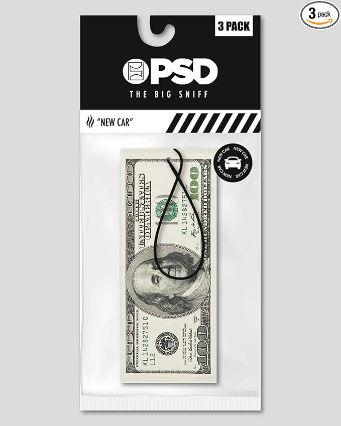 PSD 100 Dollar Bill 3 Pack Air Freshener
