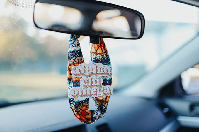 Sorority Shop Alpha Chi Omega Retro Air Freshener - ACO Bubblegum Scented Air Freshener – Sorority Retro Design Air Freshener for Car or Dorm– Sorority Gift, Charm Paraphernalia