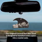 ulu Lagoon Hanging Car Air Freshener | Tropical Beach Coconut Surf Wax Scent Mini Wave | Long Lasting Car Freshener, Closet and Beyond | Made In USA | 3 Pack (White Palms)