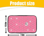 Mandark Bling Car Center Console Cover, Rhinestones Crown Vehicle Armrest Seat Box Mat Pad, Diamond Automotive Interior Arm Rest Cushion Protector Decor Accessories, Universal Fit(Pink)