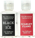 1 OZ Premium Car Diffuser Refill Oil – 2 Pack Long Lasting Fragrance Oil for Car, Home & Office | Compatible with Most Diffusers | Fresh, Pleasant Scent for Every Space (Black Ice + Scarlet Flame)