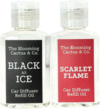 1 OZ Premium Car Diffuser Refill Oil – 2 Pack Long Lasting Fragrance Oil for Car, Home & Office | Compatible with Most Diffusers | Fresh, Pleasant Scent for Every Space (Black Ice + Scarlet Flame)