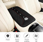 Bling Car Center Console Cover, Crown Crystal Rhinestones Vehicle Armrest Mat Protector, Anti Slip Sparkling Automotive Arm Rest Seat Box Cushion Pad Decor Accessories, Universal Fit (Black)