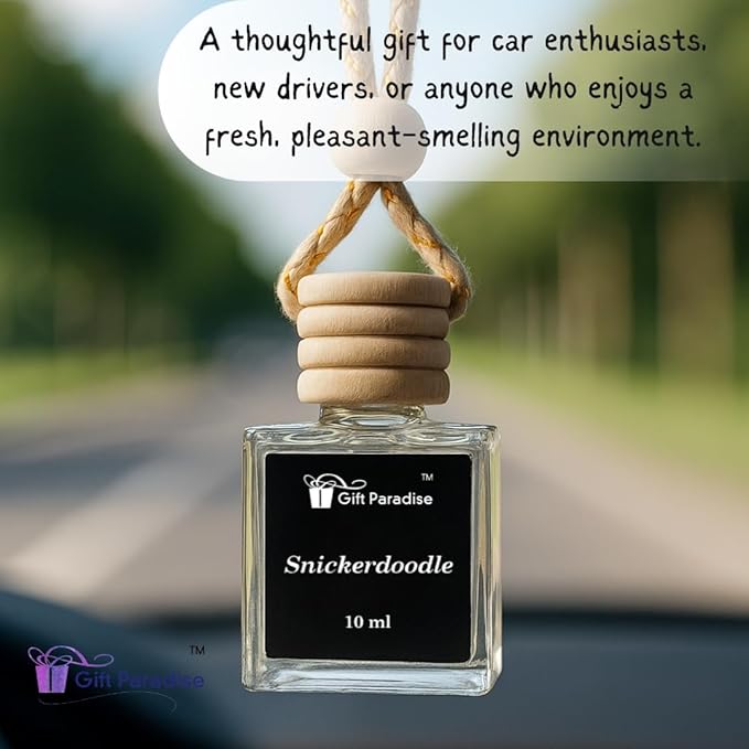 Snickerdoodle Car Air Freshener – Set of 3 Wooden Hanging Diffusers(10ml) – Sweet Cinnamon Sugar Cookie Scent for Car, Closet & Office, in Velvet gift bag
