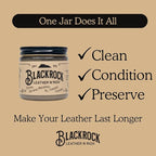 Blackrock LEATHER N RICH - Quality leather cleaner and conditioner, Made in the USA since 1976 - Leather care for boots, saddles, car interiors, furniture, horse tack. Easy to use.