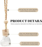 5 PCS Hanging Car Air Freshener, 8ml Empty Clear Glass Perfume Bottle Freshener Diffuser, Essential Oil Fragrance Aromatherapy Bottle Ornament for Car, Interior Car Accessories (Heart)