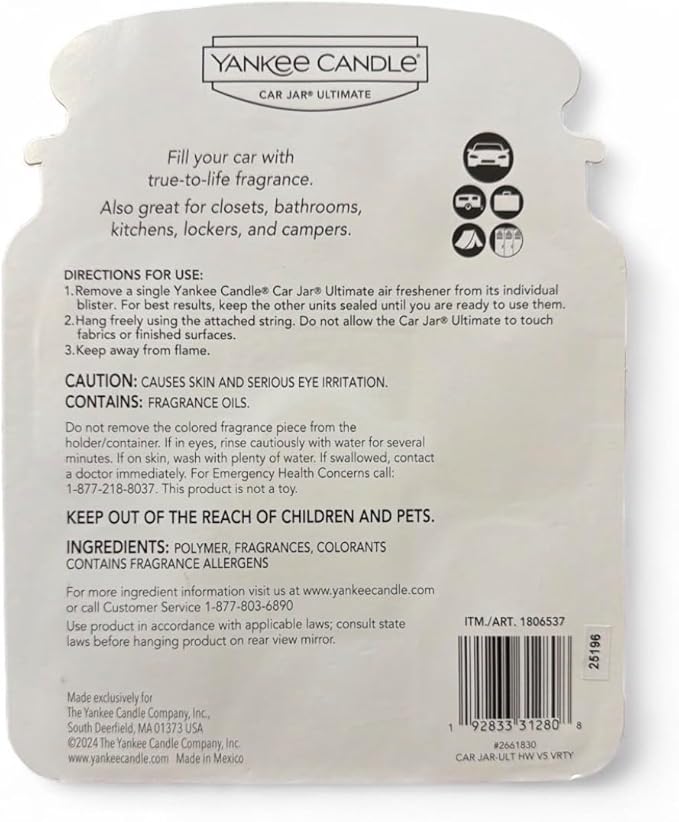 Yankee Candle Holiday Car Jar Ultimate Air Freshener 5 Pack, Assorted Scents- Limited Holiday Edition