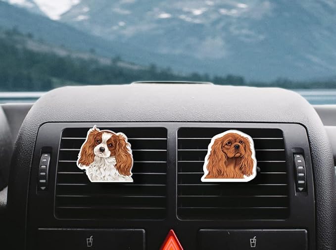 WIRESTER Set of 2 Fresh Scented Car Air Freshener Vent Clip, Decorative Accessories, Interior Decoration for Cars - Cats, Dogs, Crabs, Turtles, Elephant Lion, Giraffe Monkey, Deer Wolf, Zebra
