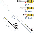 JANZ 24 FT Pressure Washer Telescoping Wand with Power Washer Extension Wands, Brush Head, Gutter Cleaner, 7 Spray Nozzle Tips, 2 Hose Adapters and Support Belt TW-004