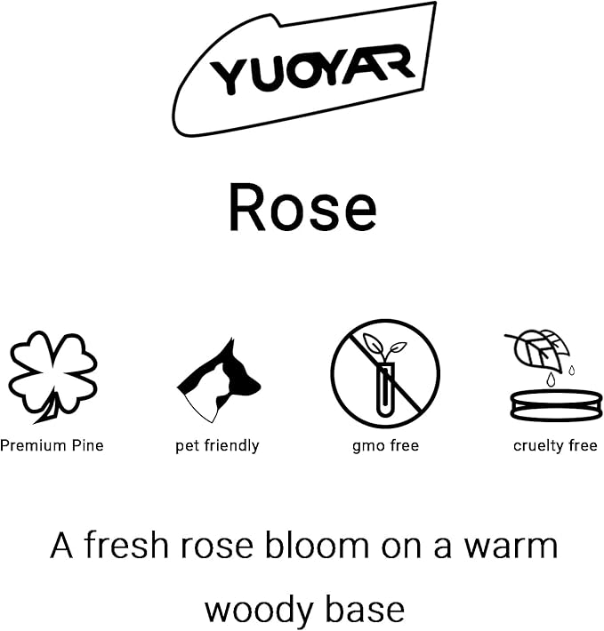 Yuoyar Wood Car Scents Air Freshener Visor Clips Diffuser Odors Eliminator, 2 Packs (Rose)