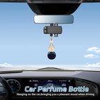 24 Pcs Black Car Hanging Air Fresheners Empty Glass Diffuser Bottles Pendant Perfume Bottle For Essential Oil Fragrance Aromatherapy Auto Interior Ornaments Decor (Oblate-Black)