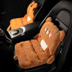 Cute Car Seat Cushion, Cartoon Plush Car Pillow for Driving Seat, Lumbar Support Pillow for Car with Anti-Slip Design, All-Season Car Headrest and Back Pillow for Cars, Chair, Wheelchair (Frog)