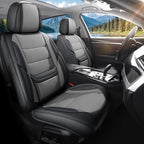 Car Seat Covers Custom Fit for Chevrolet/Chevy Bolt 2016-2026 , Premium Faux Leather Waterproof Car Seat Protectors with Lumbar Support, Breathable Anti-Slip Easy to install(Black&Gray,Full set)