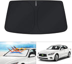 KUST Windshield Sun Shade for 2014-2024 Infiniti Q50 Accessories Custom Fit Window Shade Cover Sun Visor Folding Blocks UV Rays Keep Your Car Cooler