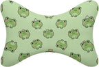 Car Pillow for Neck Pain Relief Support, Compatible with Cute Frog Memory Foam Car Neck Pillow for Car Seat with Adjustable Strap, 2 Pcs Car Headrest Pillow for Ergonomic Design