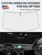 Proadsy 2026 Upgrade Front Windshield Sun Shade Foldable Sunshade Protector Custom Fit Kia Optima 2016-2020 Accessories
