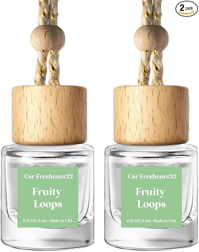 C Classy Car Air Freshener Hanging 2 Pack, Fruit Loops Essential Oil Diffuser for Cars, Cute Car Accessories, Long-Lasting Fragrance, C ar Air Fresheners for Women & Men Gift, Made in USA