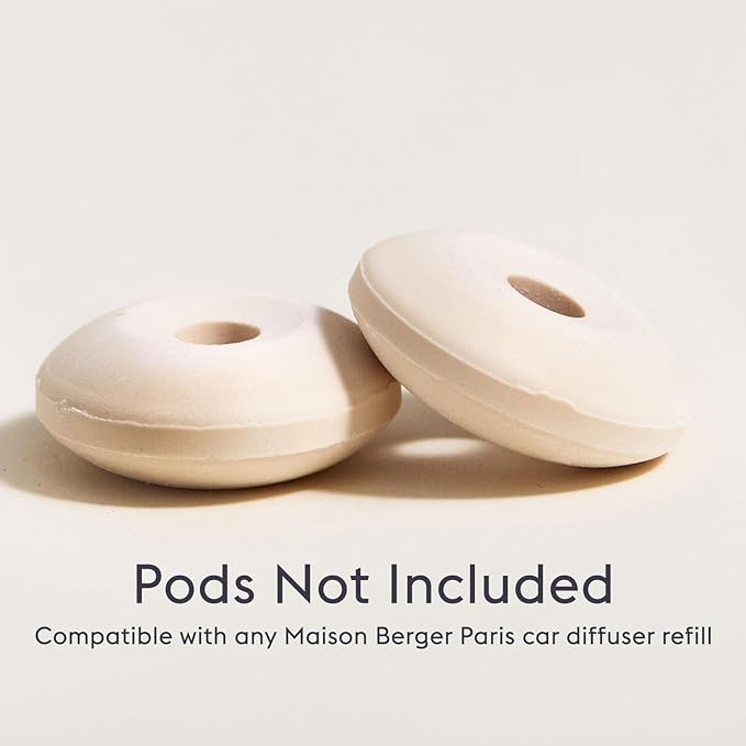 MAISON BERGER - Adjustable Refillable Car Air Freshener Vent Clip Diffuser Set - 1.75" Diameter x 1.25" Depth - Made in France (On/Off Smart - Black)