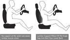Aukee Lumbar Support Pillow for Car, Genuine Leather Memory Foam Pillow Lower Back Cushion for Office Chair with Adjustable Strap (Black)