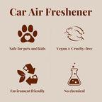 Car Air Freshener - Wood Air Freshener-Teak Amber Cabana Variety Scent Refill - Long Lasting Natural Car Fresheners - Clip Included