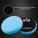 Blue T60 Moderate-Cut Foam Polishing Pads, 3Pcs 5.5 Inch Buffing Polishing Pads for 125mm Backing Plate Compound Buffing Sponge for Car Buffer Polisher Compounding, Polishing and Waxing -FPTSS5B-3