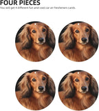 Car Air Freshener 4 Pcs Air Freshener for Car Aromatherapy Tablets Long haired Dachshund Hanging Fragrance Scented Cards Funny Scented Hanging Sheet for Bedroom Wardrobe Shoe Cabinet