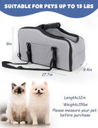 Dog Car Seat for Small Dogs, Portable Center Console Dog Car Seat, Pet Travel Backpack with Safe Protection Hooks and Double Fixation Seat Belts, Suitable for Small Dogs & Cat Under 12 lbs