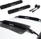 Soft Roof Rack Pads with Single Wrap-Rax Straps and Storage Bag, Universal Car Roof Rack for Surfboard, Kayak, SUP Paddleboard, Canoe, 28" (Pair)