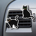 WIRESTER Set of 2 Fresh Scented Car Air Freshener Vent Clip, Decorative Accessories, Interior Decoration for Cars - Black Cat With Knife & Black Cat With Knife (S1)