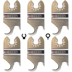 XXGO 6 Pcs Multi Tool Saw Blades Oscillating Multi Tool Knife Blade for Cutting Roofing Asphalt Shingles PVC Floor Carpet Cardboard Fit Milwukee Rockwell Bosch Dremel Ryobi Ridgid XG3306