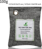 Bamboo Charcoal Bags Odor Absorber, 2 Packs 100g Charcoal Deodorizer Bags with Hooks, Nature Bamboo Charcoals Air Purifying Bags Activated Charcoals Odor Absorbers for Home Cars Pet Closet Bathroom