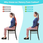 Seat Cushions for Office Chairs Wheelchair Cushion for Long Sitting Back Pain，Memory Foam Seat Car Computer Desk Chair Cushion，Coccyx Cushion for Tailbone Pain Relief Cushion Office Chair Brown
