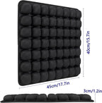 SUNFICON Air Cushion Inflatable Chair Air Seat Cushion Car Portable Breathable Comfort Cushion Office Wheelchair Pad Orthopedics Pain Pressure Relief Cushion Camping Seat Mat 18 x 16 x1 in Black