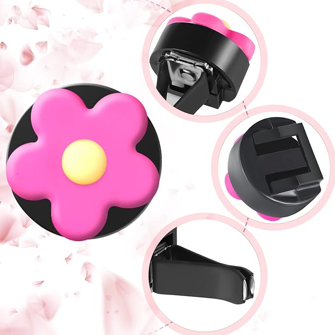 Frienda 8 Pieces Daisy Flower Air Freshener Cute Flower Car Clips Air Vent Clip Car Accessories Interior Decor for Women Girls Charm Colorful Air Vent Decorations(Sweet Colors)