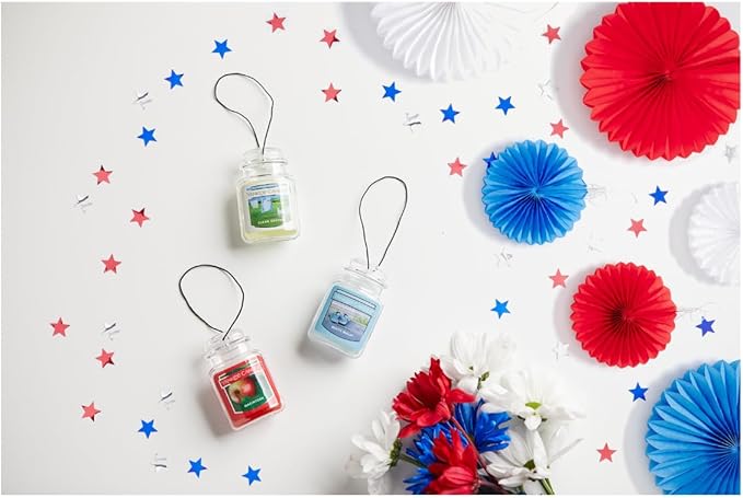 Yankee Candle Car Air Fresheners, Hanging Car Jar Ultimate, Neutralizes Odors Up to 30 Days, Clean Cotton, 0.96 OZ (Pack of 3)