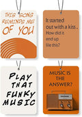Vinyl Record Car Air Freshener 4 Pcs, Retro Music - themed Hanging Scents for Cars Closet Drawer Books, Car Accessories Mirror Decor for Music Lovers