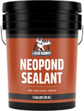 Liquid Rubber NeoPond Waterproof Pond Sealant - Fish and Plant Safe Waterproofing Membrane Sealer for Ponds and Water Features, Black, 5 Gallon