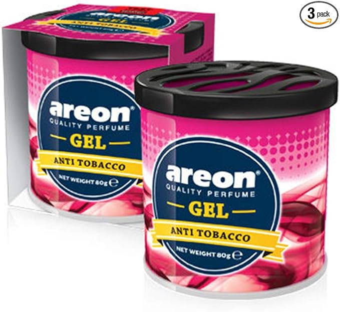 AREON GCK16 Car Perfume GEL Air Freshener Long Lasting Scent for Car or Home Odor Eliminator - APPLE & CINNAMON (Pack of 3)