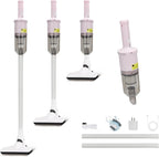 6-in-1 Rechargeable Household Stick Vacuum Cleaner, Convertible to Handheld, for All Kinds of Cleaning in Your Home on Hard Floors, Upholstery, Sofas, Cars (Pink)