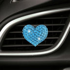 2 Pack Car Vent Clip Bling Car Accessories,Crystal Cross and Heart Car Vent Clip Air Freshener,Car Diffuser Vent Clip Diamond Car Decoration Car Essentials for Women(Blue)