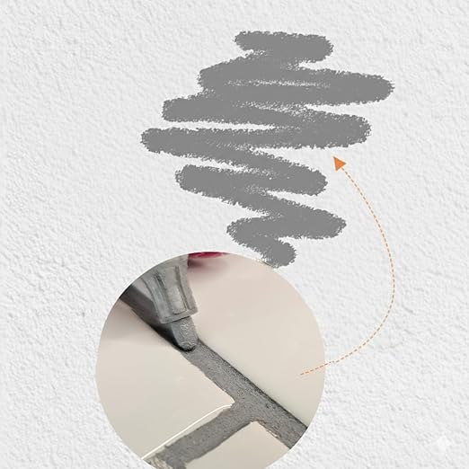 Light Gray Grout Paint Pen Tile Grout Colorant & Sealer Marker, Quick-Dry, Ideal for Bathroom, Shower, Kitchen Tiles Restores Grout Lines, 3 Adjustable Tips (2-3 mm) 2 Pack