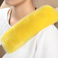Soft & Cozy Australian Sheepskin Car Seat Belt Covers,2 Pack Fluffy Seatbelt Pads, Genunie Sheepskin Fur Shoulder Straps Cushions for Adults Kids Women and Men (Tartrazine)
