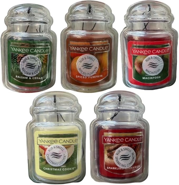 Yankee Candle Holiday Car Jar Ultimate Air Freshener 5 Pack, Assorted Scents- Limited Holiday Edition