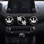 4 Pcs Bling Daisy Air Vent Clips, Crystal Crown Car Air Fresheners Vent Clips Charms Rhinestone Diffuser Vent Clip Crown Car Interior Decoration Cute Car Decor Bling Flower Cute Car Accessories for Women (Crown&Daisy)